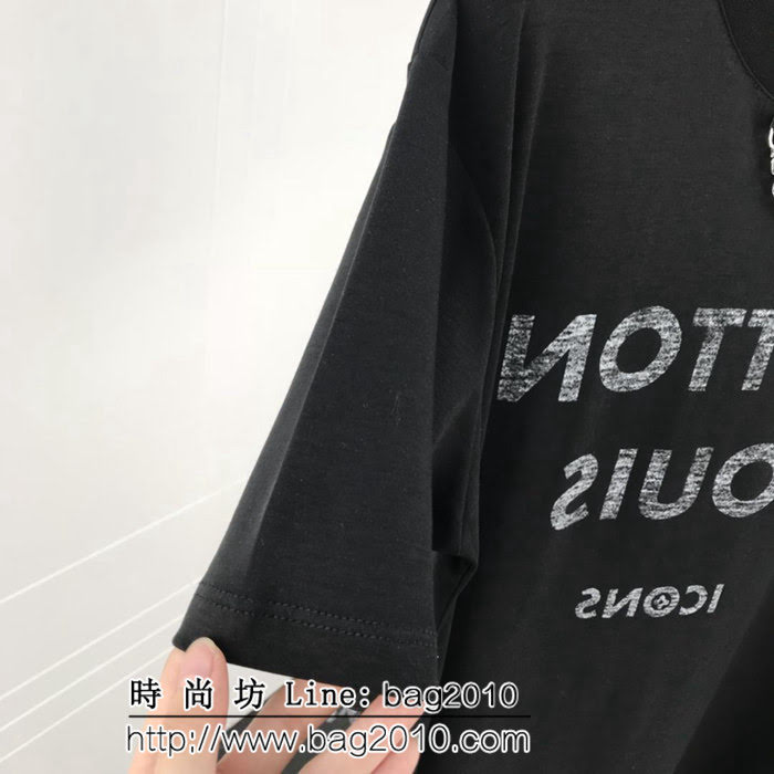 LV路易威登 19春季新款 最新倒影印花系列圖案 純棉短袖 男女同款 ydi1807